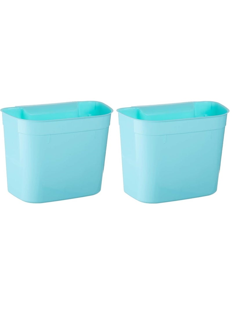 Hanging plastic trash cans or storage bins, rectangular design, versatile organizer, 2-pack - Image 2